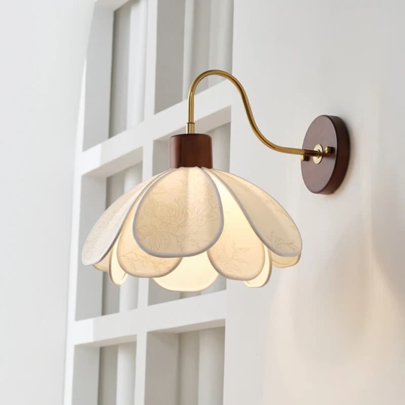 Lampada da parete in tessuto giapponese Wabi Sabi soggiorno specchio da bagno luci applique da parete in legno Vintage lampada da parete da comodino decorazioni per la casa