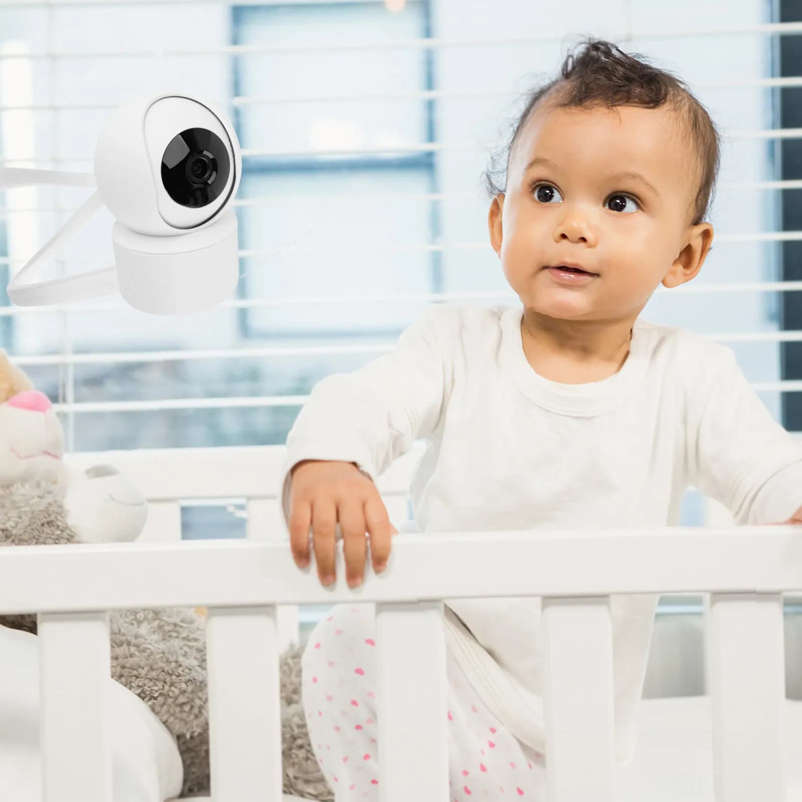 Supporto per baby monitor da montare su culla e letto, supporto universale regolabile per fotocamera, leggero, robusto, flessibile, facile da installare, senza danni