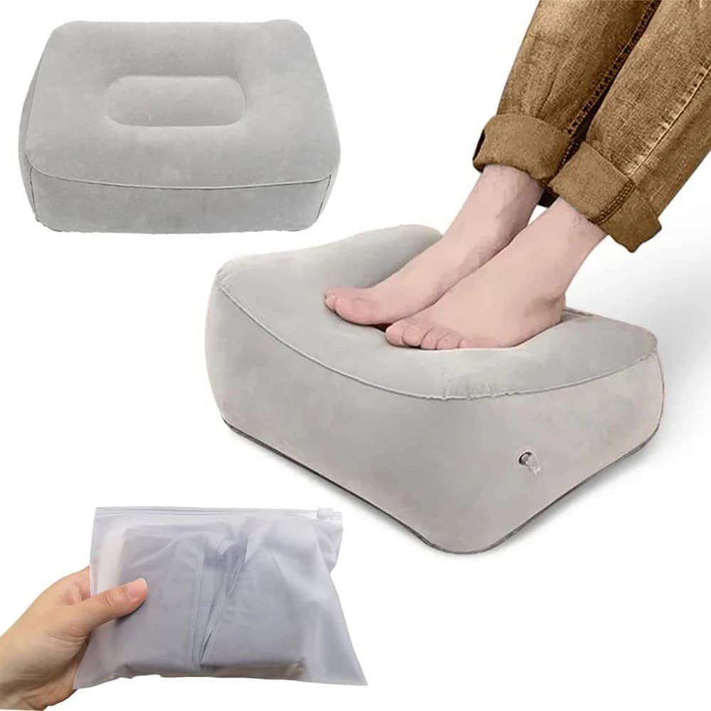 Cuscino Gonfiabile Morbido per Poggiapiedi in PVC, Poggiapiedi Gonfiabile per Viaggi in Aereo, Ufficio, Casa, per Rilassare le Gambe e i Piedi