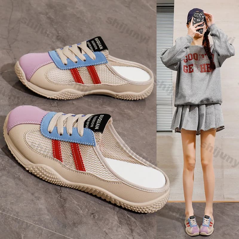 Scarpe da Donna Estate 2026 Nuove Ciabatte Traspiranti in Rete, Sandali con Plateau Antiscivolo Comodi per Esterni, Scarpe Casual da Spiaggia