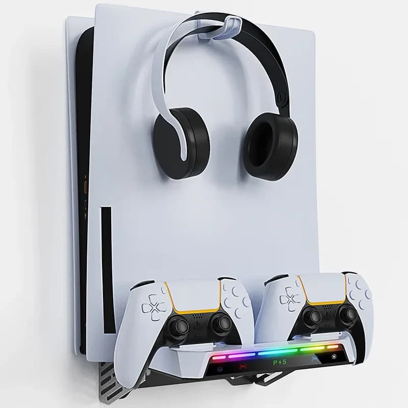 Supporto Universale RGB per Controller di Gioco P5/Slim P5 con Caricatore a Muro e Gancio per Cuffie