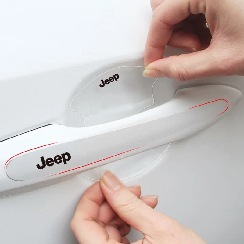 8 pezzi di adesivi per maniglie delle porte dell'auto, pellicola protettiva trasparente per Jeep Renegade Compass Grand Cherokee Wrangler Patriot Rubicon