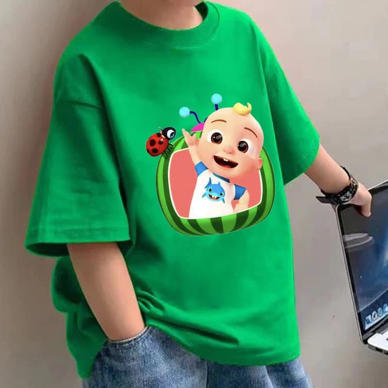 Cocomelons T-shirt per bambini Anime Cotone Maniche corte Camicie Ragazzi Ragazze Abiti estivi Cartoon Stampato Figure Top Tees Regalo Nuovo