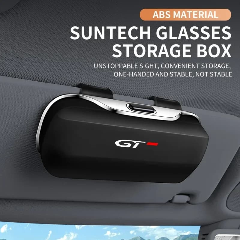 Car Eyewear Case Box Sunglasses Holder Sun Visor Storage Protective Frame Box Glasses Clip For Peugeot 306 307 3008 4008 5008 GT