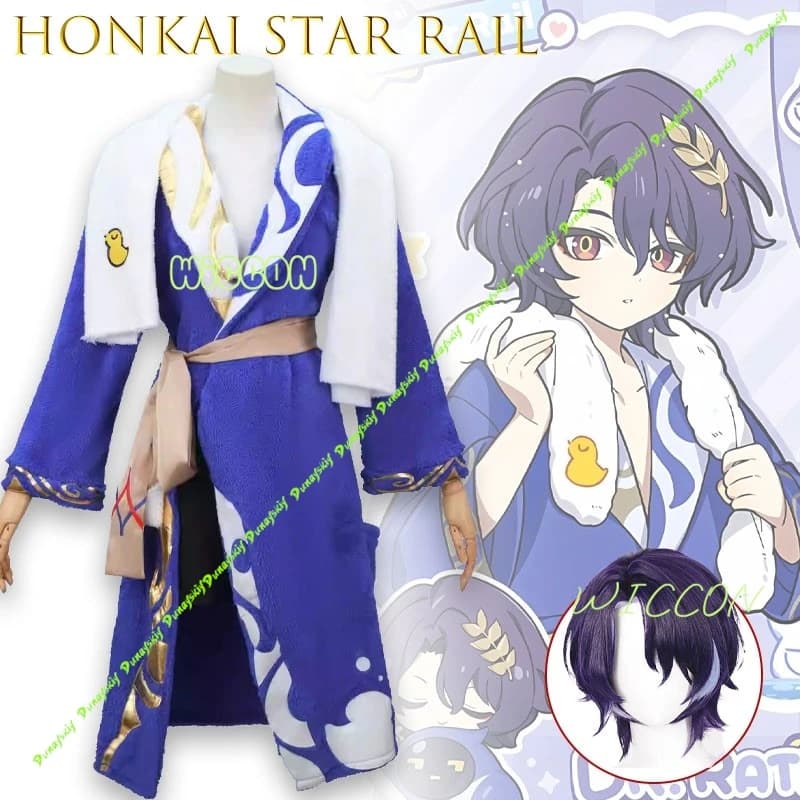 Costume Cosplay Completo di Dr. Ratio da Honkai Star Rail per Ragazzi, Accappatoio e Pigiama, Abbigliamento per Convention e Spettacoli