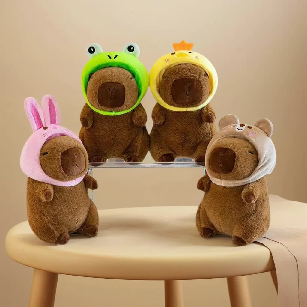 Peluche Capibara Serie 25cm, Giocattolo Morbido Simulato, Bambola Anime Soffice, Regalo di Natale