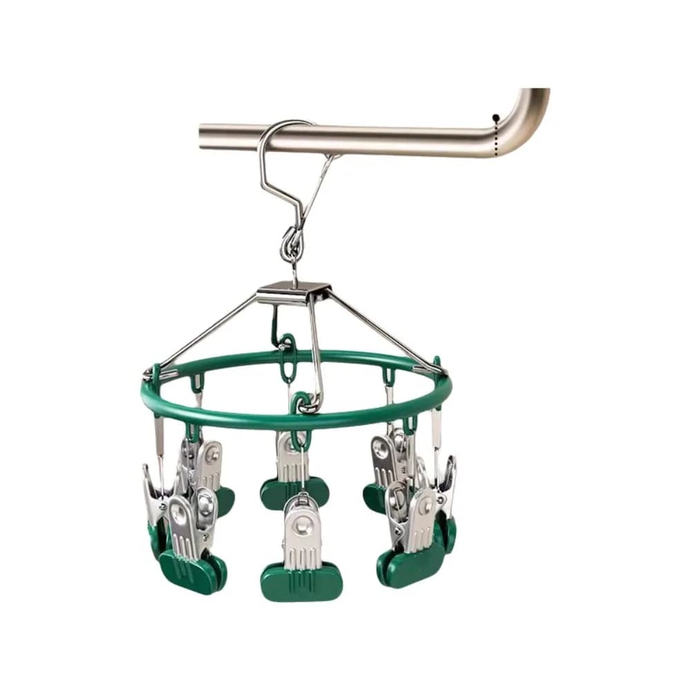 Stendibiancheria with 8/18/24 Clips, Ruggine-resistant, Space-saving, Larga Mouth Windproof Clips, Clothes rack