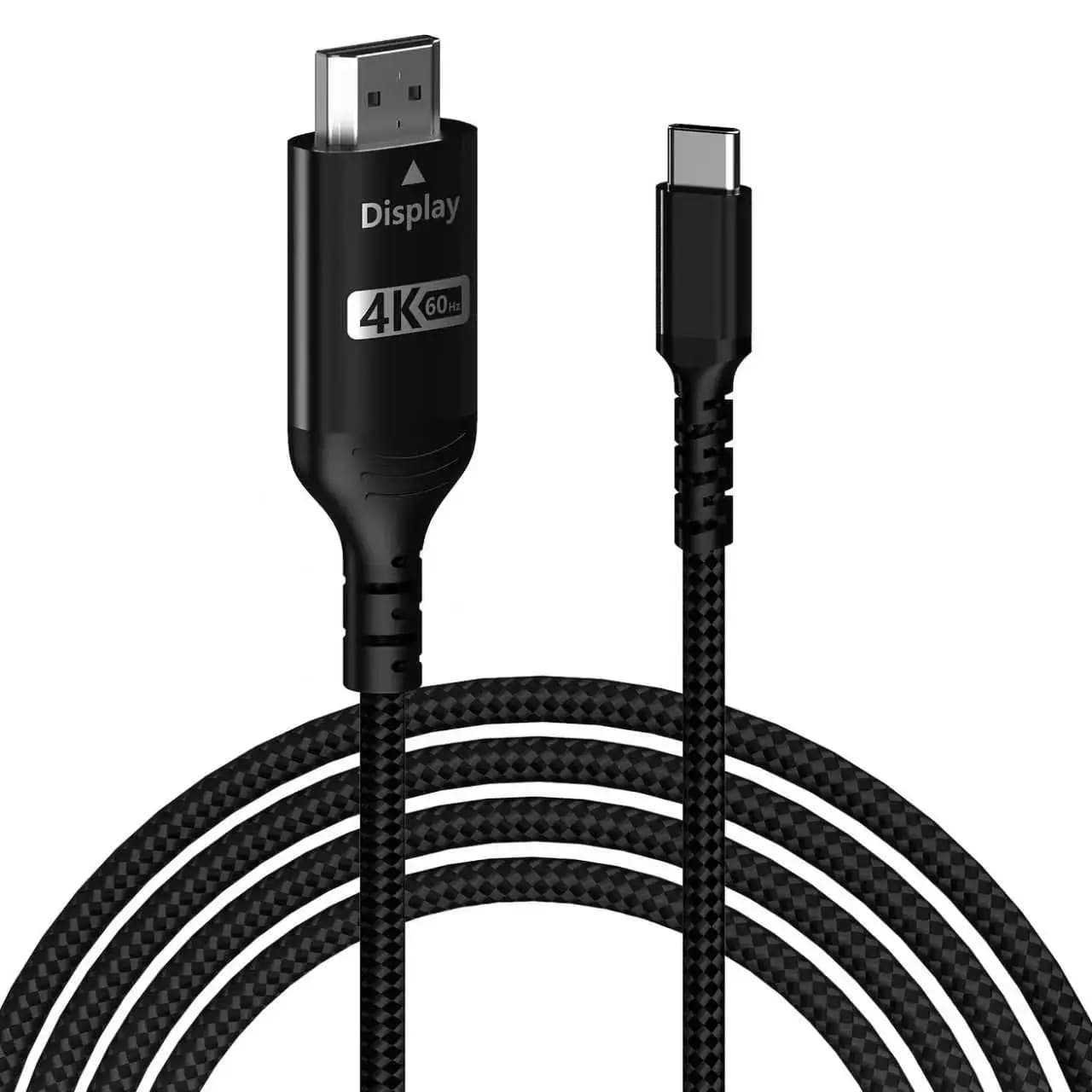 Cavo da USB-C a HDMI 2M (compatibile con Thunderbolt 3/4) 4K 60Hz per iPhone 15/16/17 Pro/Max, MacBook Pro/Air, iPad, iMac e altro ancora