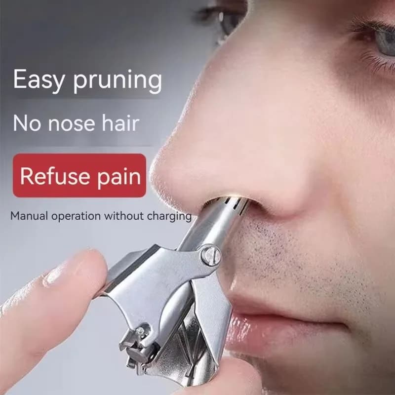 New Stainless Steel Nose Haircuts for Men and Women Mechanical Shaving Tool Manual Washable Hair Removal Tool with Brush