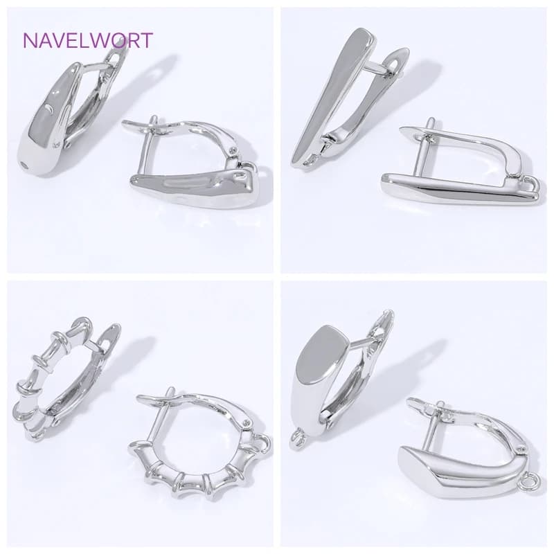 18K Gold Plated Smooth Earring Hooks Ear Wire Fastener For Earring Making,Brass Earwires Hooks,DIY Jewelry Making Supplies