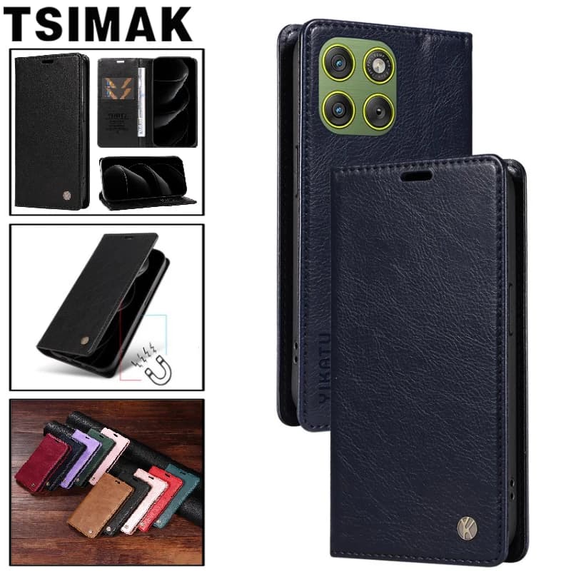 Custodia in pelle per Motorola Edge 70 60 Fusion 50 Pro 40 Neo, Cover a portafoglio magnetica per Moto X70 Air X50 Ultra S50 Neo