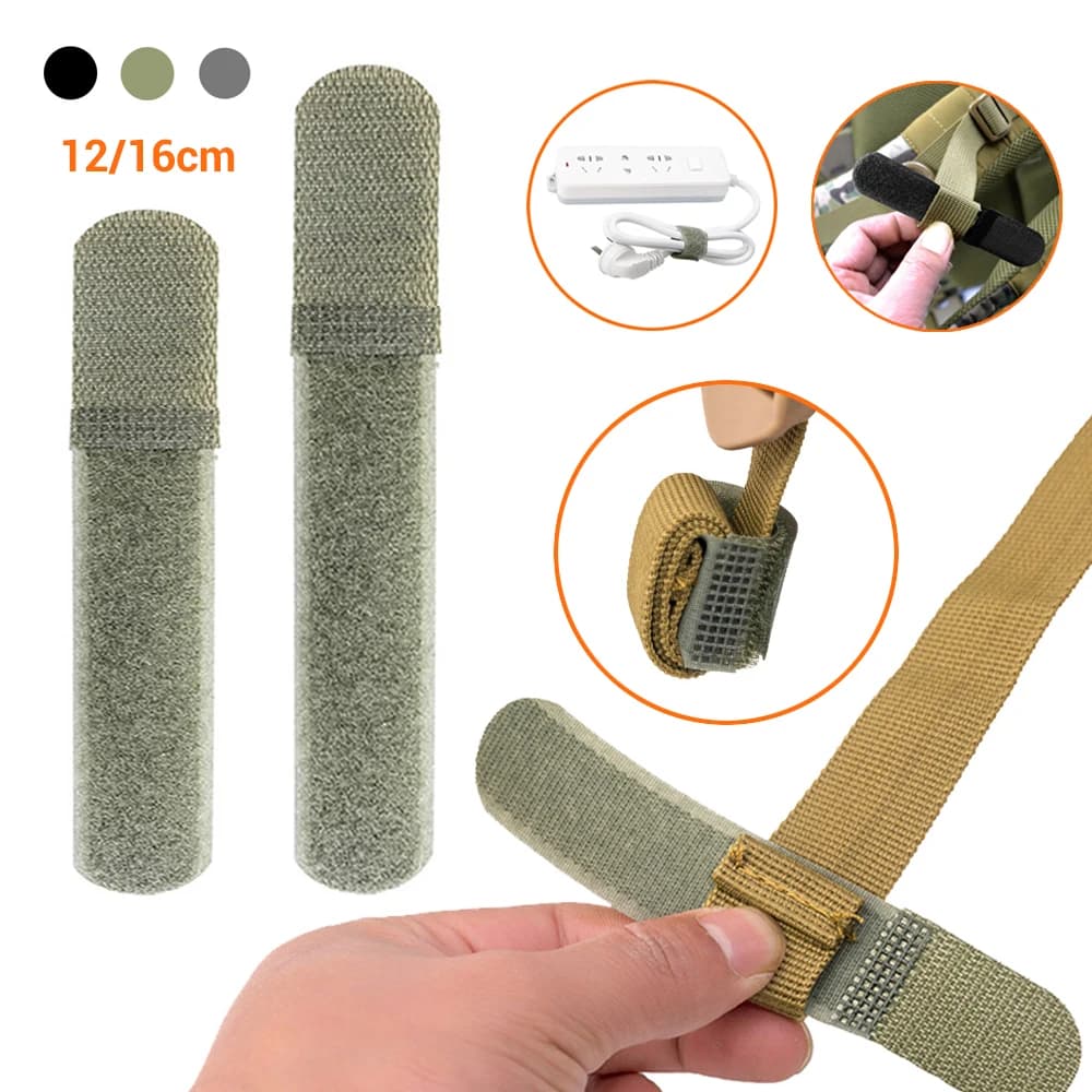 5Pcs Tactical Molle Nylon Straps Reusable Cable Ties with Hook and Loop Fastener Buckle Used to Organize Backpacks/Wires/Cable