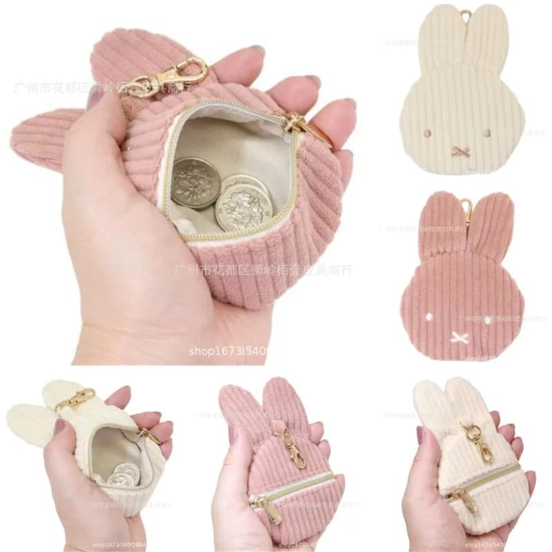 Portamonete della serie Miffy, simpatico e alla moda, con stampa creativa e raffinata, leggero e portatile, mini borsa portaoggetti in velluto a coste.