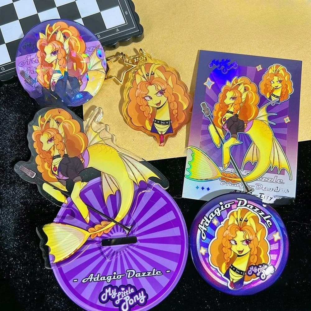 My Little Pony Set Shiny Laser Badge High Quality Acrylic Stand Exquisite Laser Card Premium Set Decoration Collection Gifts