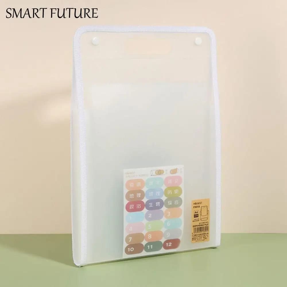 Valigette per borse Cartella verticale A4 Borsa per organo Materiale PP Cartelle per file a 13 tasche Borsa portatile durevole per archiviazione di file A4 Studente