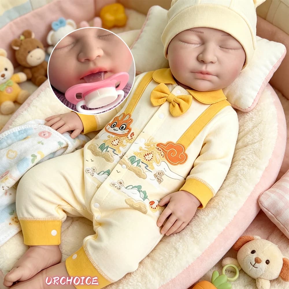 22Inch Full Soft Silicone Reborn Baby Girl Chubby Weighted 3D Skin Tone Newborn Doll for Alzheimer's Patients