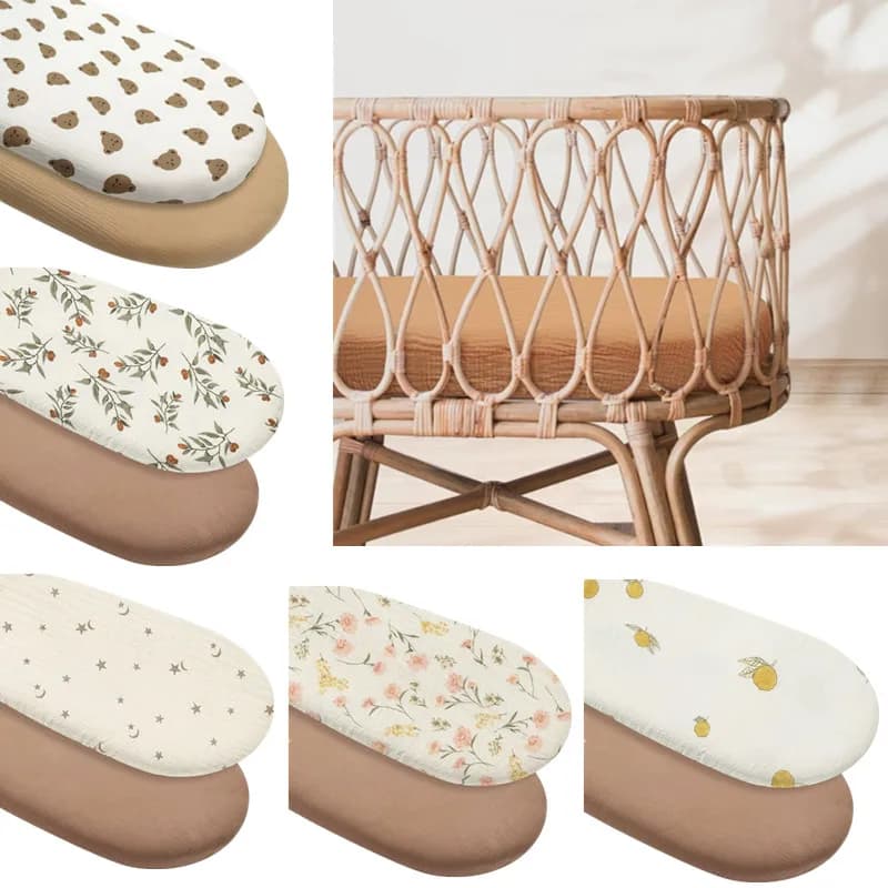 2 pezzi morbido garza di cotone lenzuolo per bambini traspirante rimovibile lenzuolo per culla neonato fasciatoio copertura lenzuola per bambini