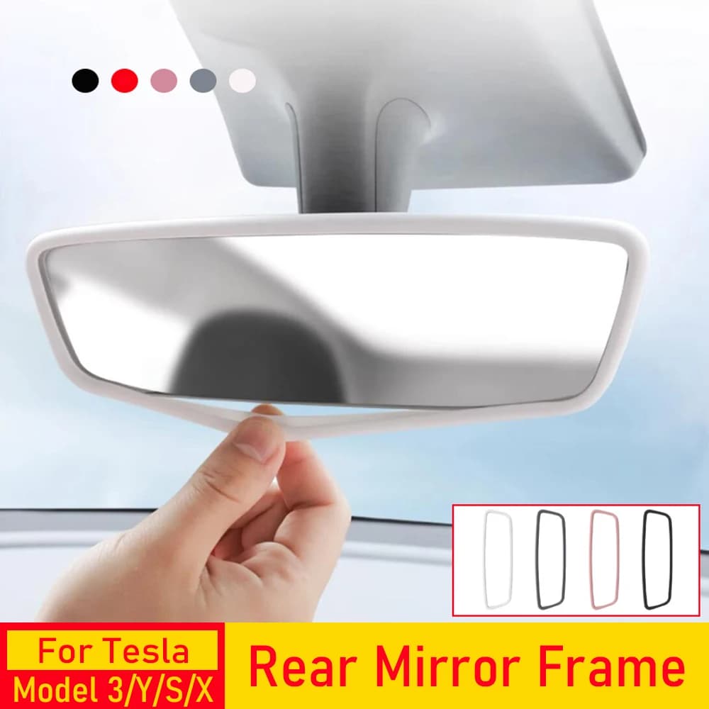 Rearview Mirror Protective Frame for Tesla Model 3 YSX 2026 -2019 Central console accessories Juniper Silicone mirror coating