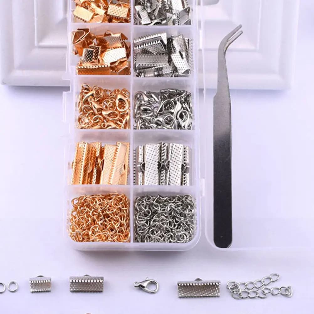 371Pcs Gold Necklace Buckle Jewelry Making Tool DIY Creative Jewelry Accessories Set Durable Professional Necklace Kit