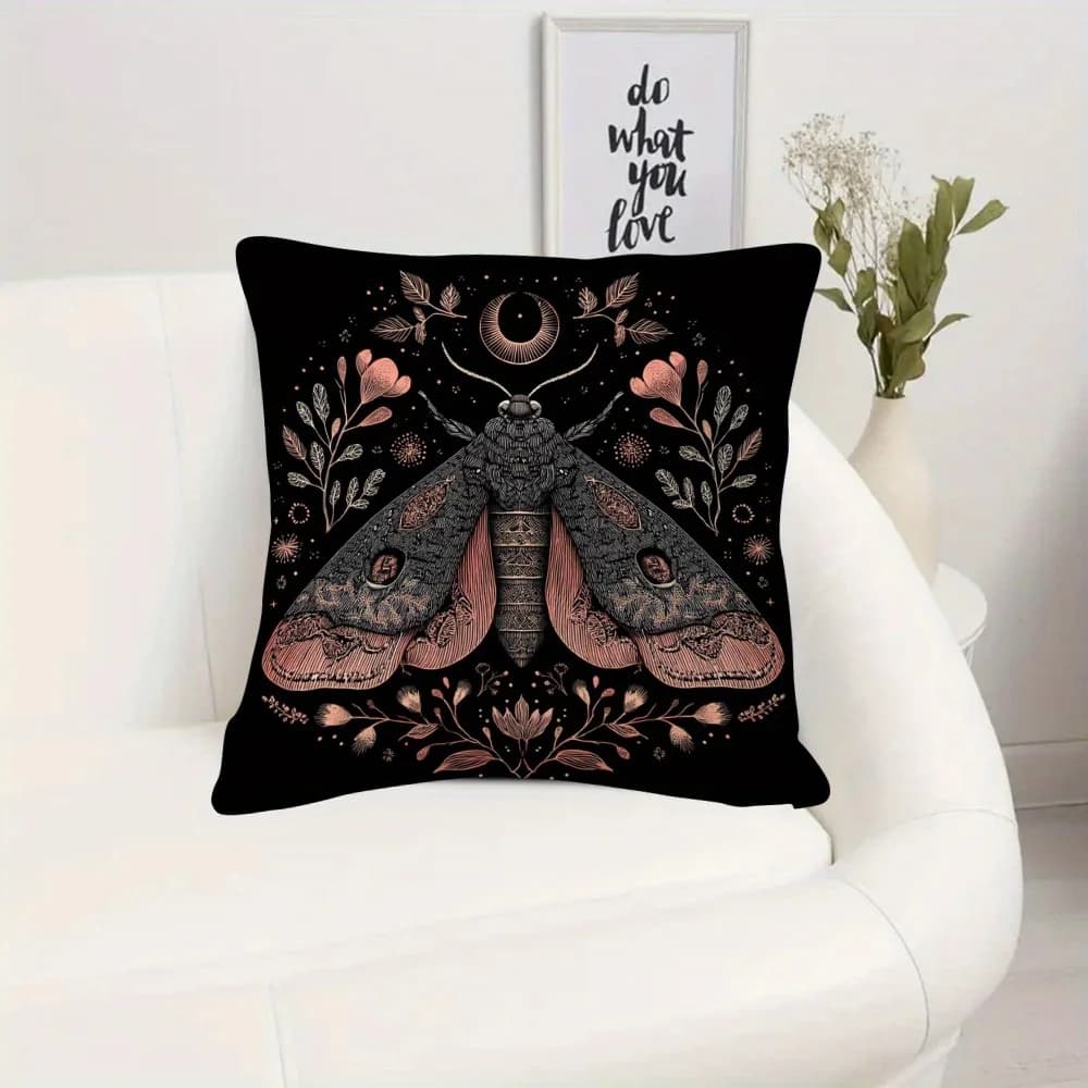 1 federa per cuscino con stampa floreale e farfalla stile vintage, federa botanica per divano, soggiorno, camera da letto, ufficio