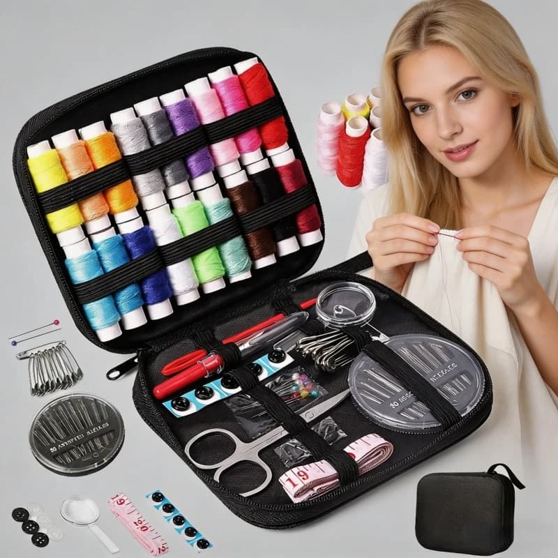 Kit da Cucito Multifunzione Fai-da-Te, Set con Accessori e Fili per Quilting, Ricamo e Cuciture a Mano