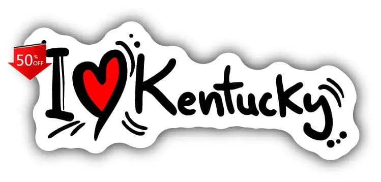 Adesivo in Vinile Impermeabile per Auto, Laptop, Finestra, Paraurti con Scritta 'I Love Kentucky', Stile Vintage Unico e Divertente
