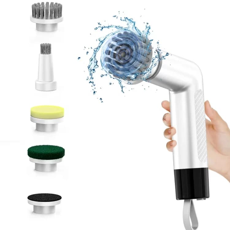 Nuovo S3 4 in 1 Mini Cordless Elettrico Spin Scrubber Doccia Scrubber con Display del Livello della Batteria 2 Velocità Elettrico Pulito Spazzola per Scarpe