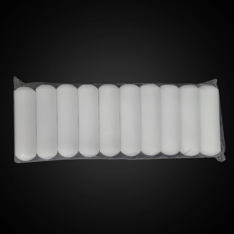 Set of 10 mini 4 inch high density foam rollers, suitable for smooth surfaces such as wood and metal