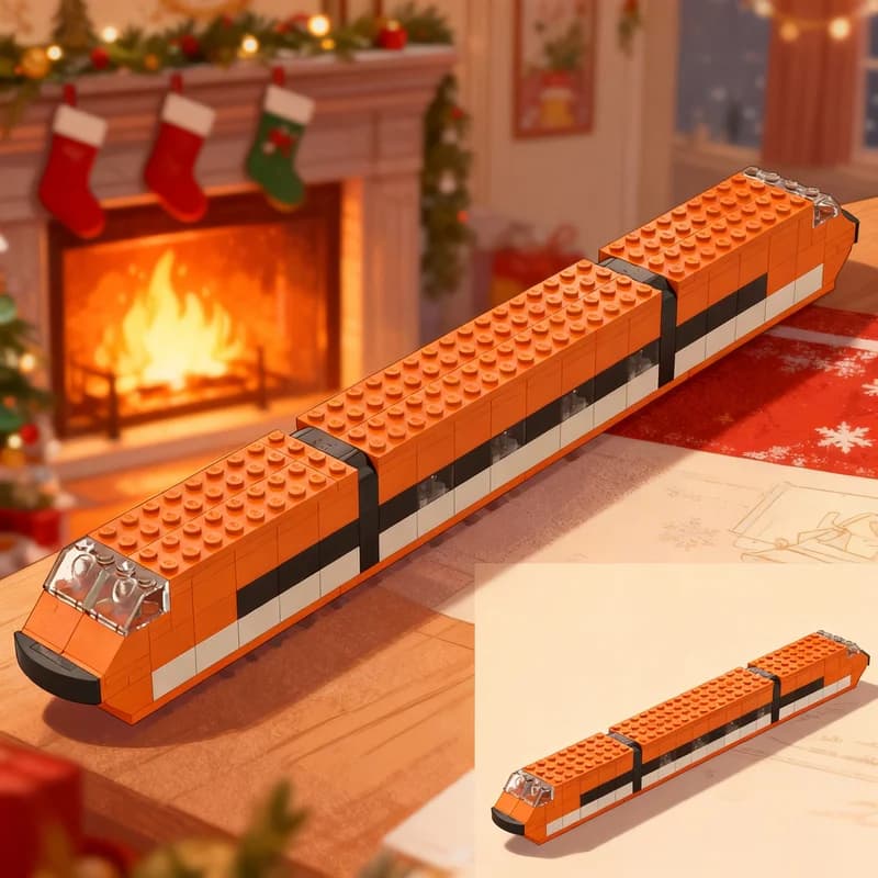 136 Pezzi MOC Treni Urbani TGV Sud Est, Blocchi da Costruzione Architettonici, Regalo Creativo di Natale, Giocattolo Educativo per Bambini