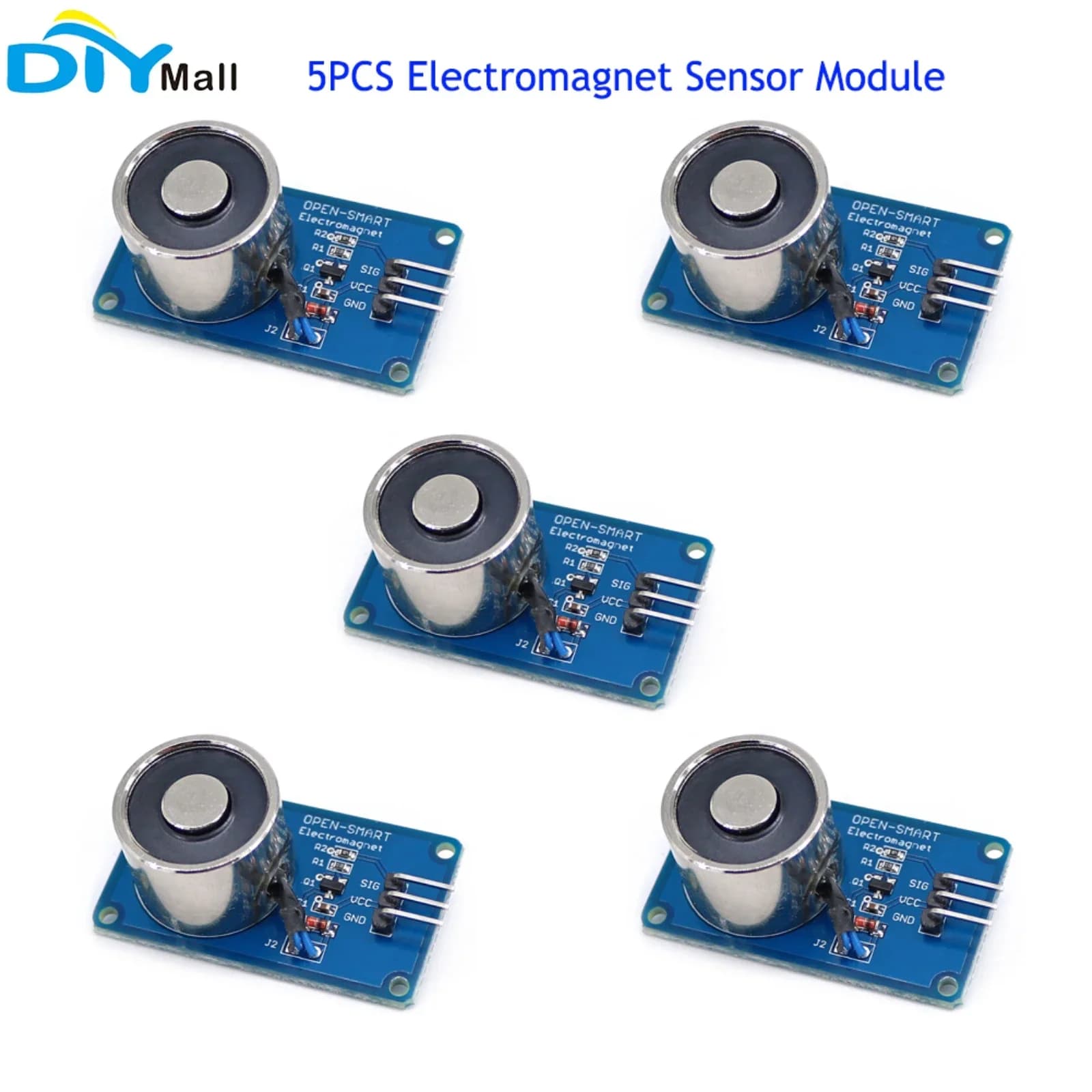 Modulo sensore elettromagnetico da 5 pezzi per Arduino DC5V con forza di tenuta di 10N per progetti di robotica e fai-da-te