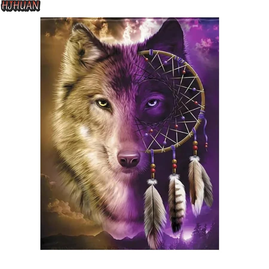 5D Diy Diamond Painting Animal Wolf Dreamcatcher Full Square/Round Diamond Embroidery Mosaic 3d Kit HD Quality Handmade Products