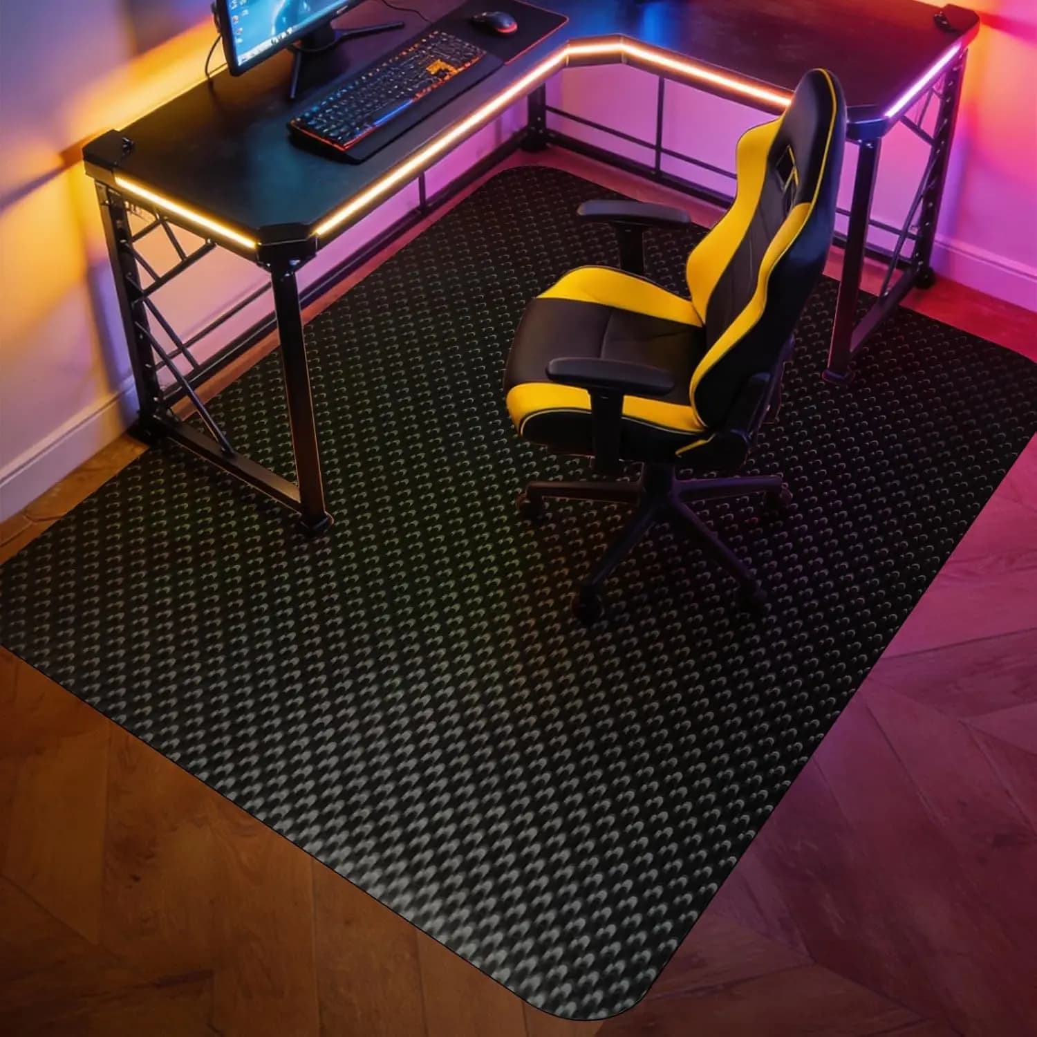 Tappetino antiscivolo per sedia da gaming 51" x 63" per pavimenti in piastrelle dure, protezione per ufficio e casa