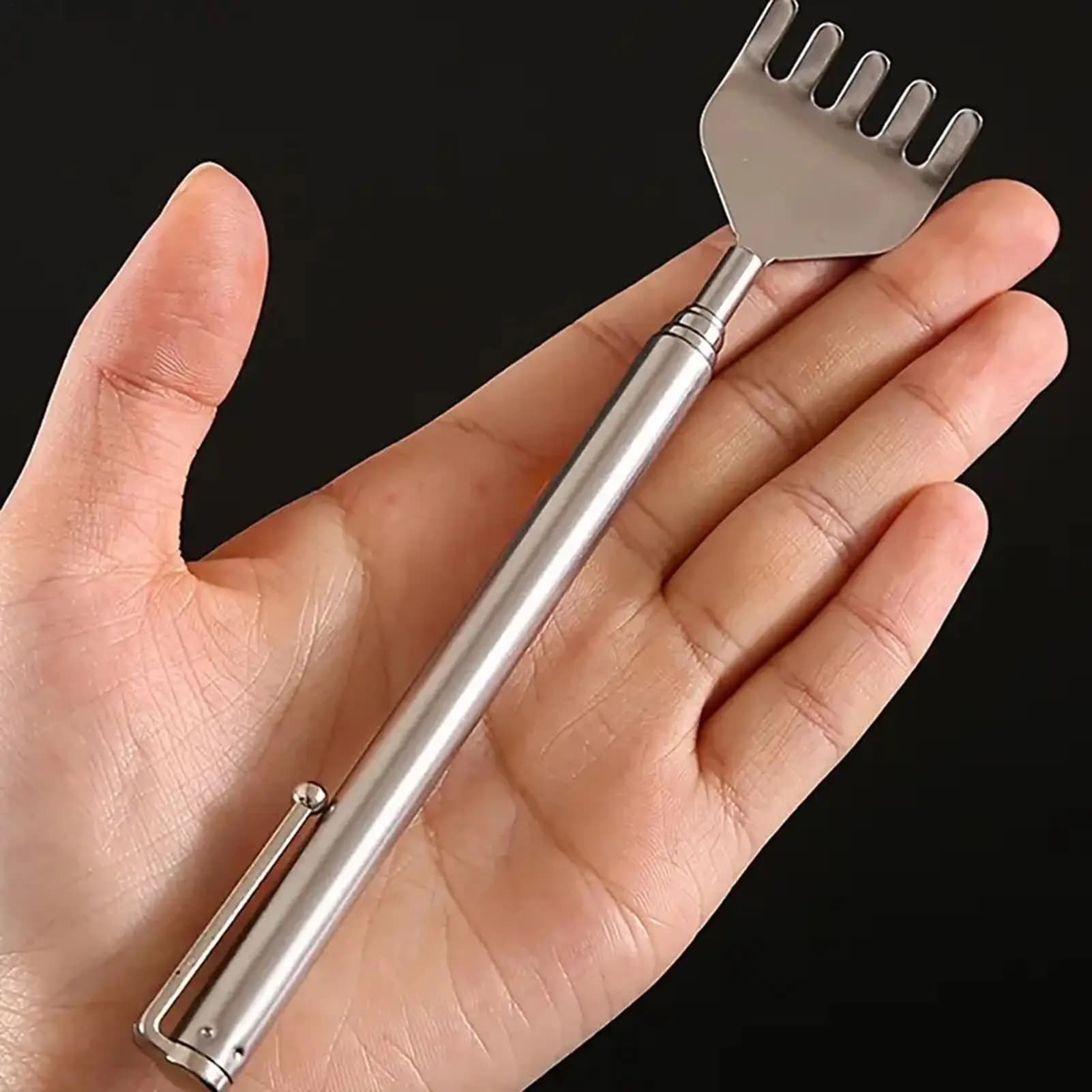 Grattaschiena per Adulti Estensibile e Portatile, Strumento Massaggiante con Clip a Penna, Grattaschiena Telescopico Pieghevole per Spalle e Casa
