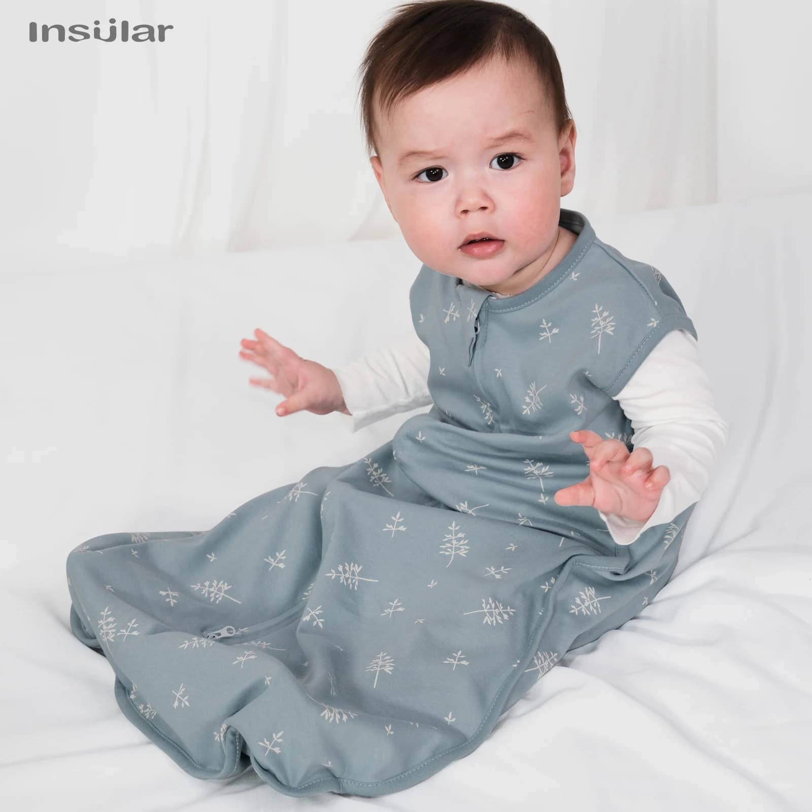 INSOLARI Sacchi nanna per neonati Sacchi nanna per neonati Coperta per bambini Tuta senza maniche Unisex Lavabile 100% cotone 0-18 mesi 4 stagioni
