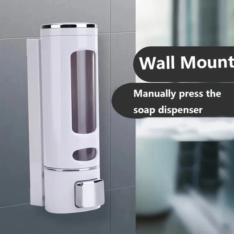 Dispenser di sapone per doccia da 400ml Dispenser di Shampoo e balsamo a parete Dispenser di liquido per il lavaggio delle mani adesivo