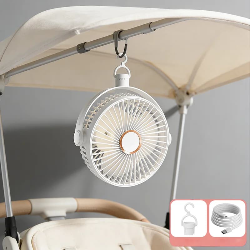 Baby Fan for Cart Stroller Mini Hanging Fan USB Quiet Electric Clip Fan Student Dormitory Home 3 Speed Desktop Small Cooling Fan