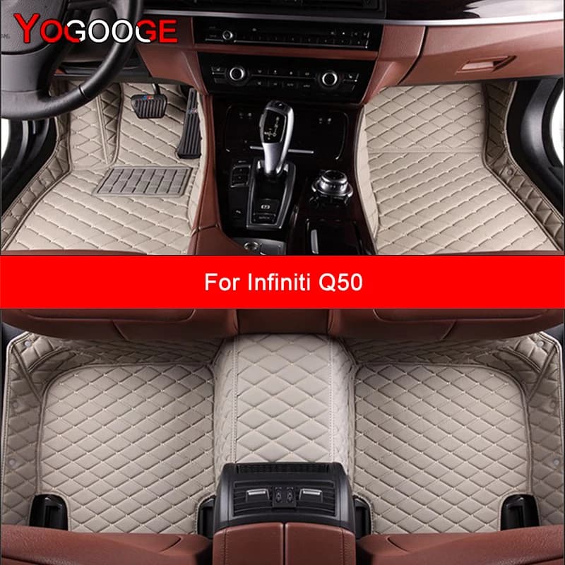 YOGOOGE Custom Car Floor Mats For Infiniti Q50 Auto Carpets Foot Coche Accessorie