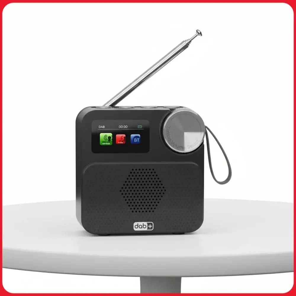 Bluetooth-compatible Portable FM Radio Rechargeable Speaker with 1.47inch Color Display External Antenna Small Portable Radio