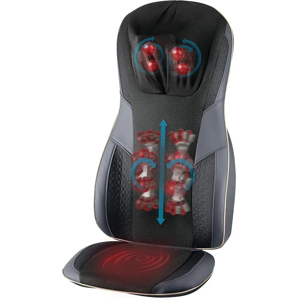 Serenity Shiatsu Massage Cushion with Sound & Meditation|5 Massage Styles for Pain Relief, Targets Neck & Shoulders, Plus Soothi