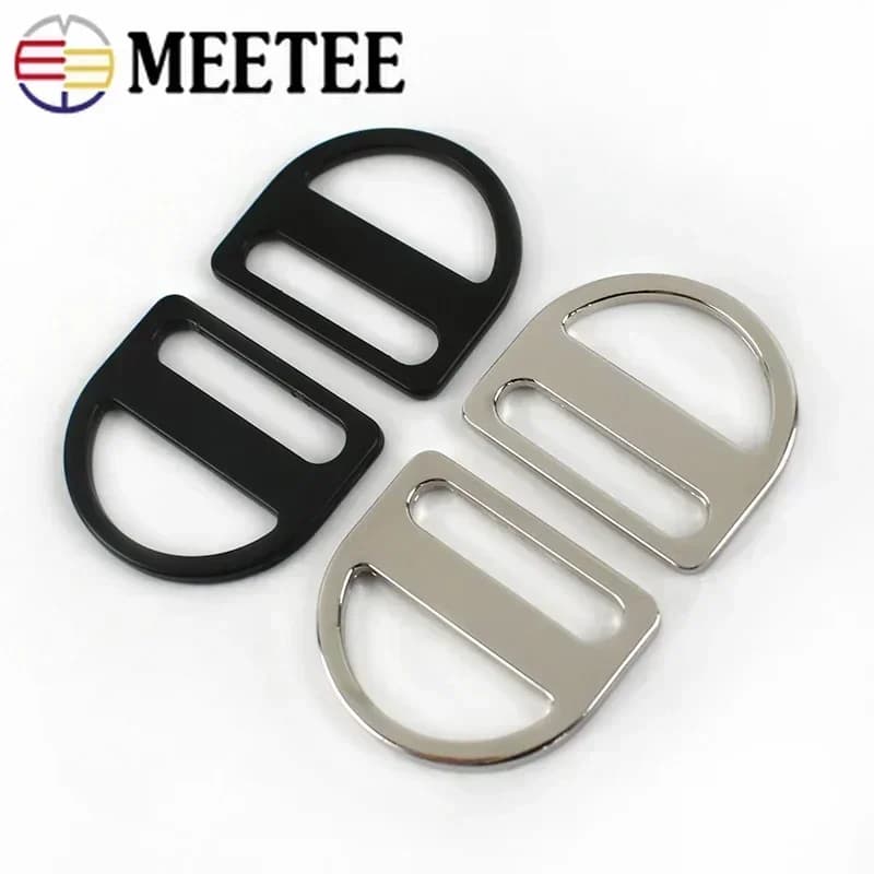 10/20/30/40/50 pezzi Meetee 25mm metallo a forma di D Tri-Glide fibbia D anello gancio borsa cinghia collegare fibbie tessitura appendere chiusura accessorio