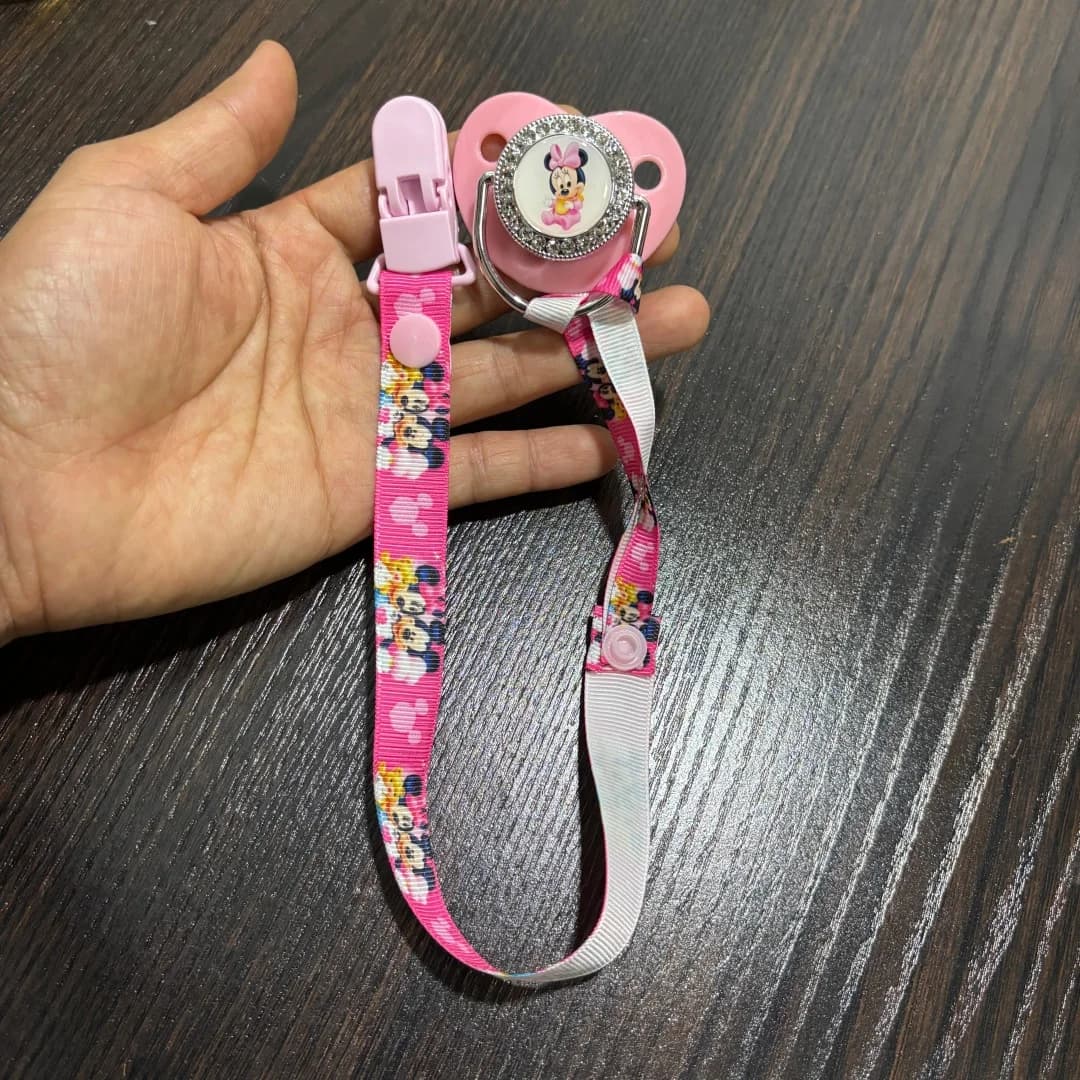 Adorable Newborn Pacifier with Protective Dust Cap & Secure Pacifier Clip Kawaii Chew Nipple Soother for Teething Babies