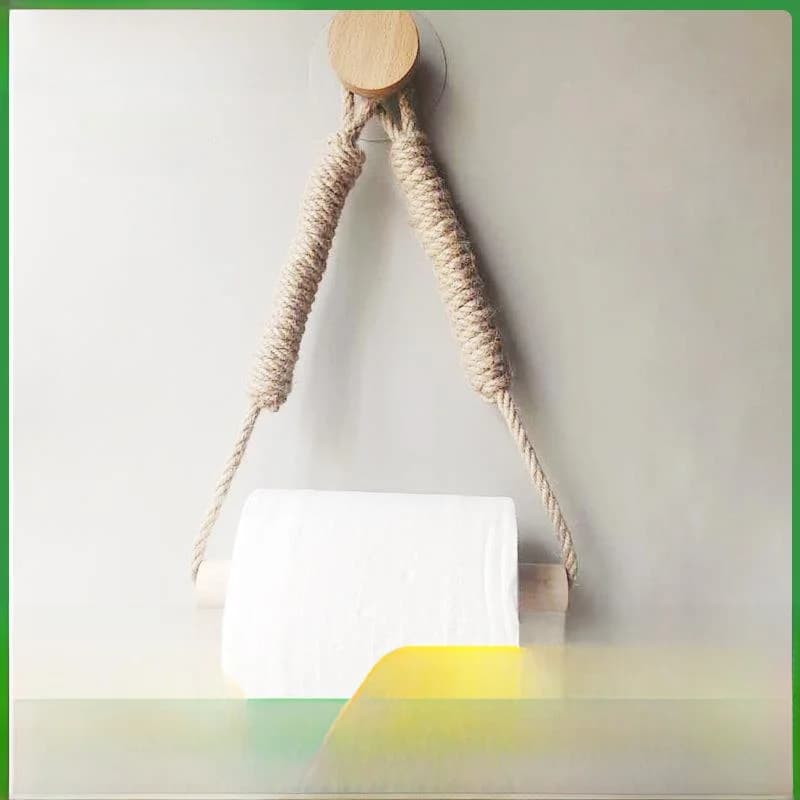 Retro Toilet Paper Holder Hotel Guest House Wall Hanging Woven Creative Straw Tissue Holder Home Storage Organizer