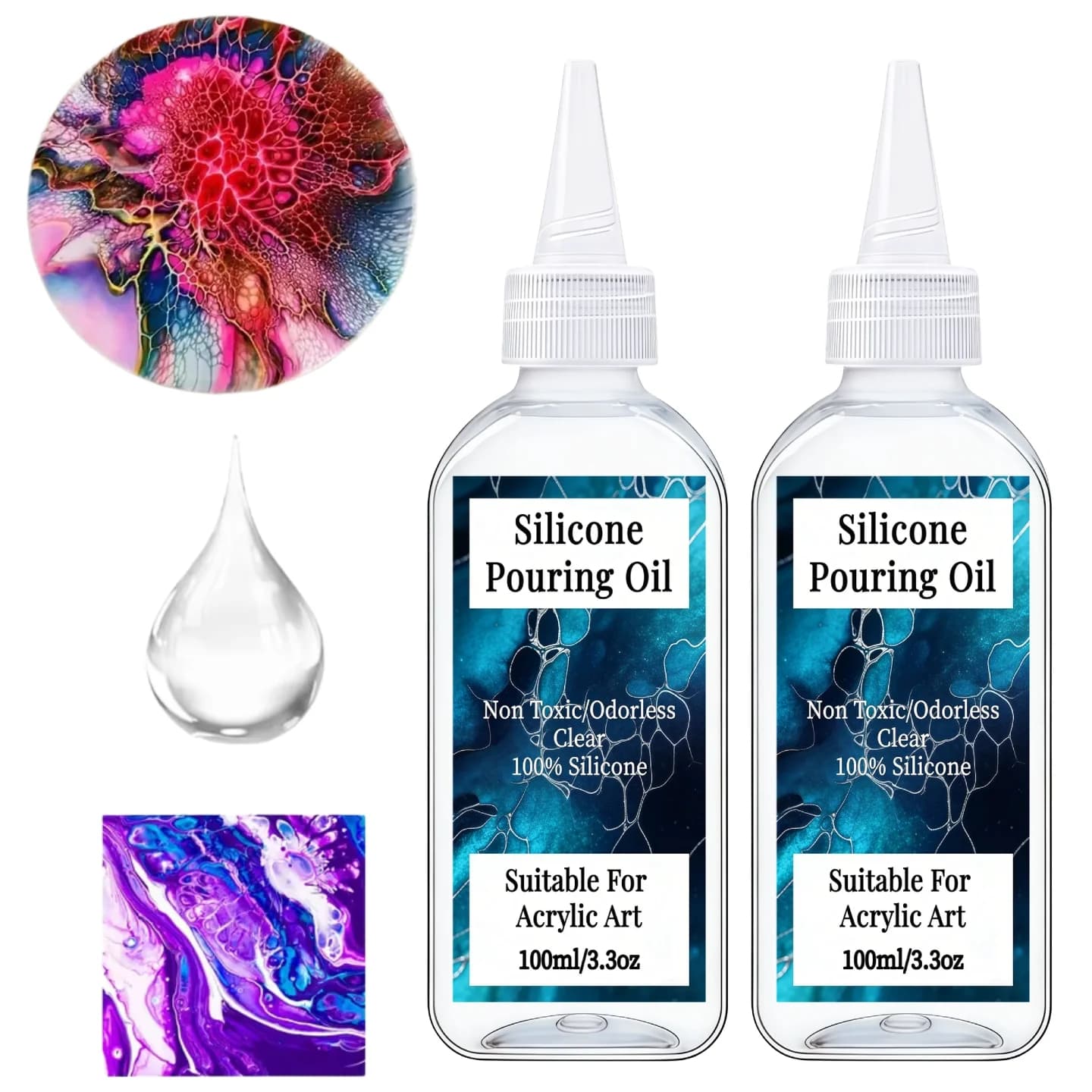 3.3oz/6.76oz silicone Pouring oil Special Cell Creation Acrylic Paint Pour Medium Holiday DIY Gift Canvas Painting