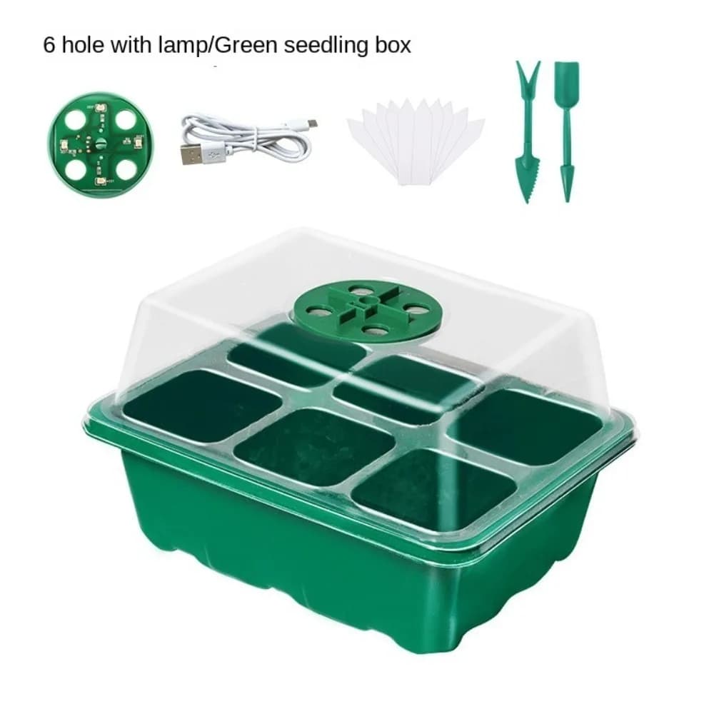 Starter tray for seeds from 6/12 grids with ventilation hole Mini cultivation in greenhouse Box for planting Starter kit for growing seeds