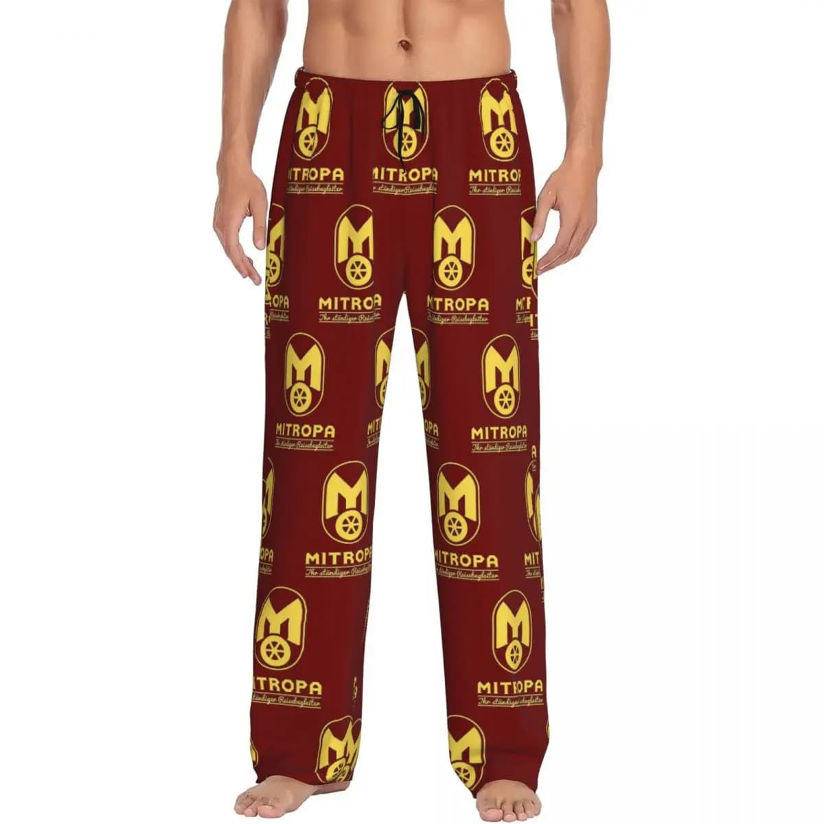 Custom Mitropa Your Constant Travel Companion Pajama Pants Men Sleepwear Sleep Lounge Bottoms with Pockets