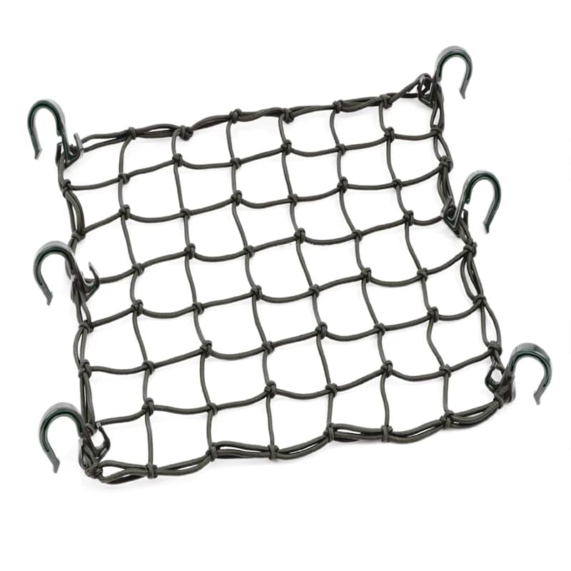 Rete da carico in lattice Maglia elastica per moto Rete per casco da moto resistente all'usura Rete elastica per portapacchi con 6 ganci in plastica