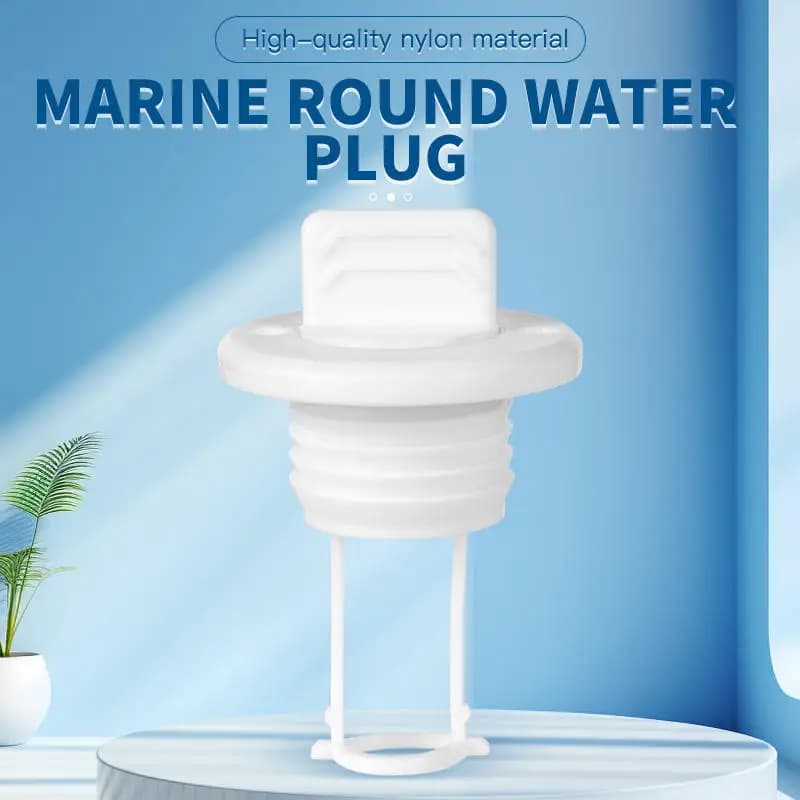 Series Marine Boat Drain Plug, Round Rubber Boat Scupper Plug with Retaining Rope, Fits for Yacht Fishing Boat Kayak