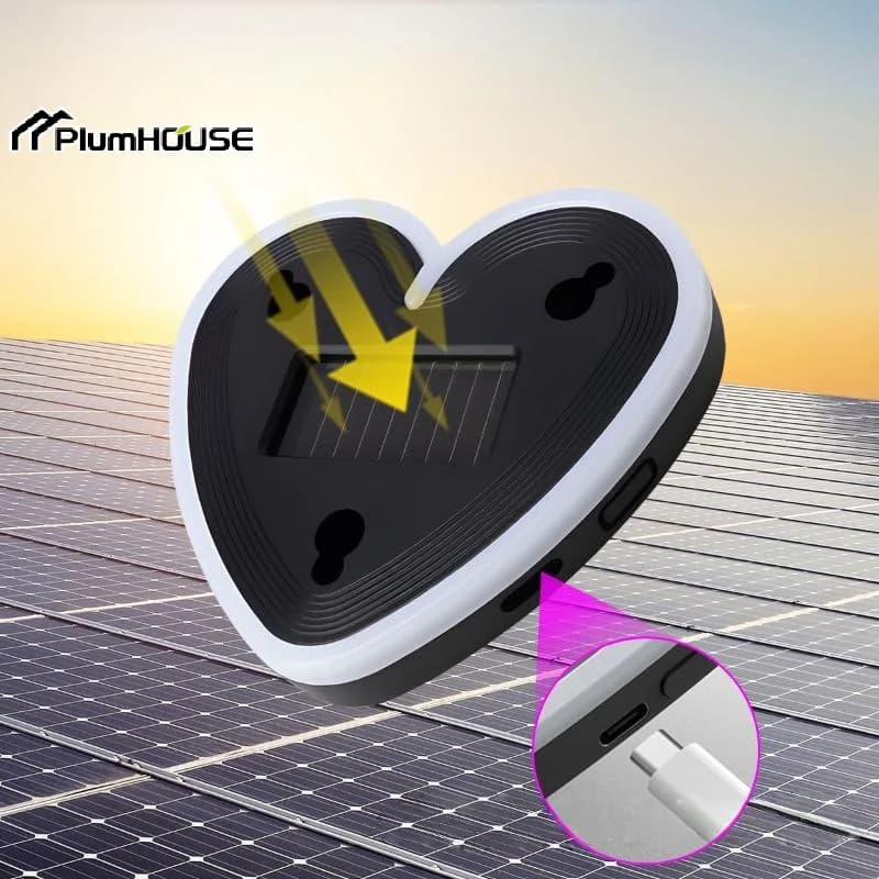 Set Heart-Shaped Color-Transforming Interior Neon Lights Solar LED for Car Window