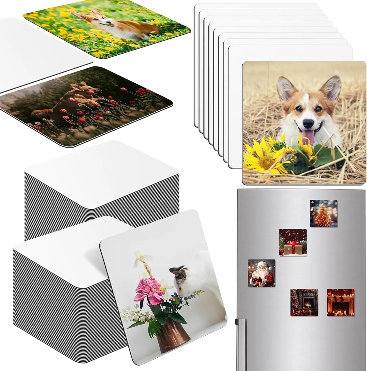 Magnete morbido per frigorifero con sublimazione da 10 pezzi/lotto per uso domestico in cucina/decorazioni natalizie