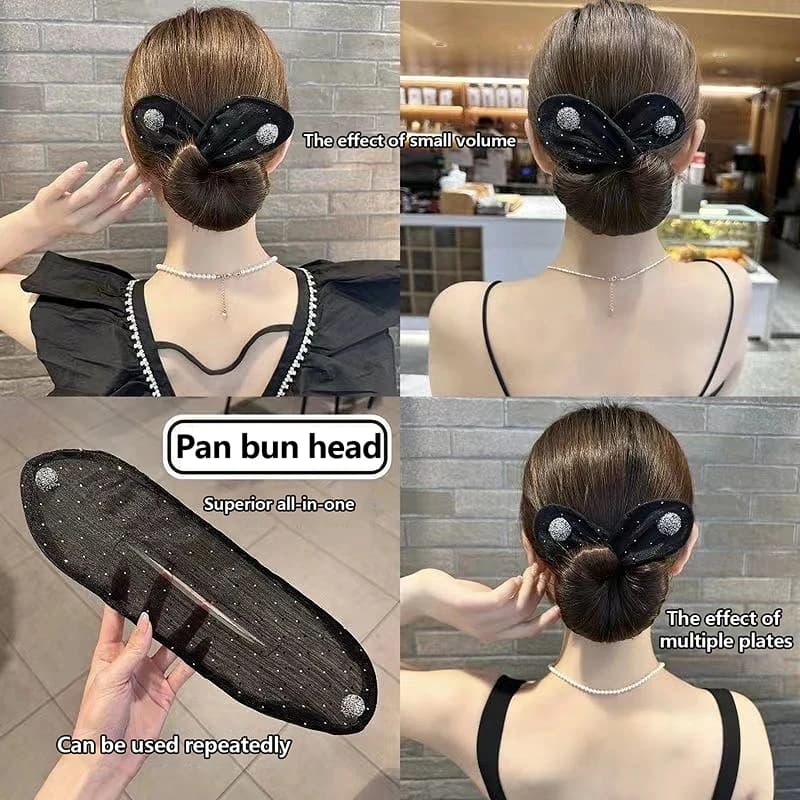 Accessori per Capelli di Lusso alla Moda, Fascia per Capelli da Donna con Fiocco in Rete e Orecchie di Coniglio, Strumento per Acconciature Intrecciate